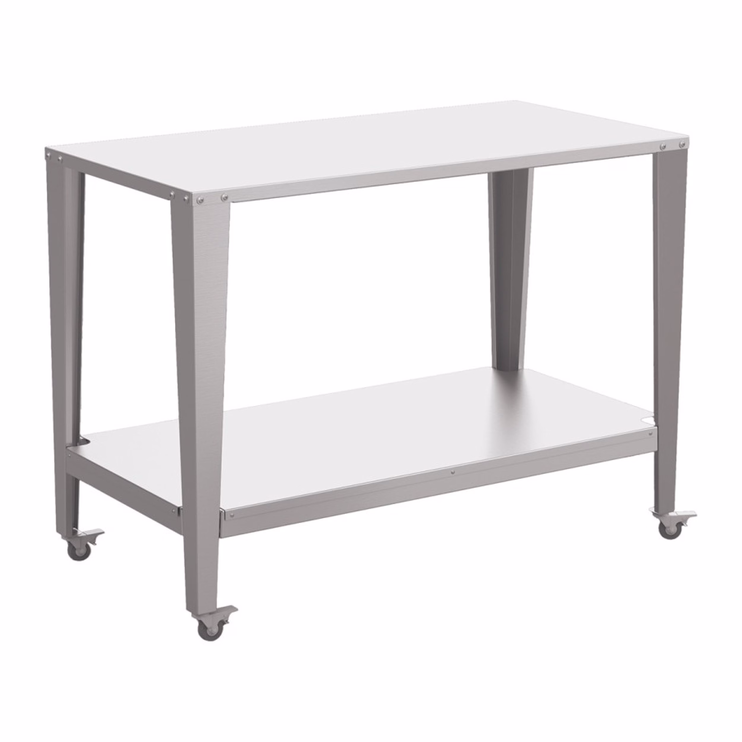 Lyson Edelstahl-Arbeitstisch mobil mit Ablage, 1200 mm – W929