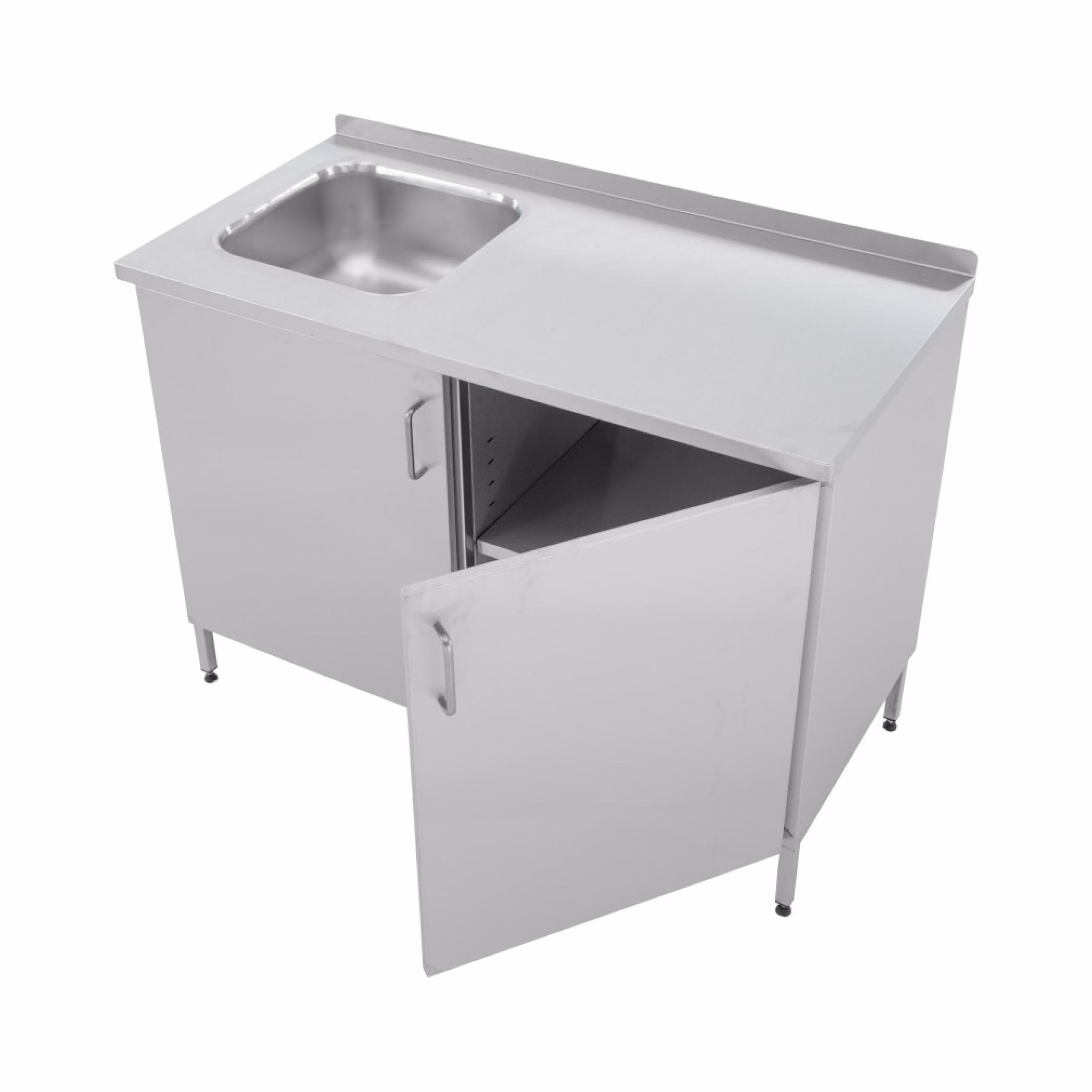 Lyson PREMIUM Edelstahl-Standschrank mit Spüle und Doppeltür, 1200 mm – W934_P – Ansicht 3