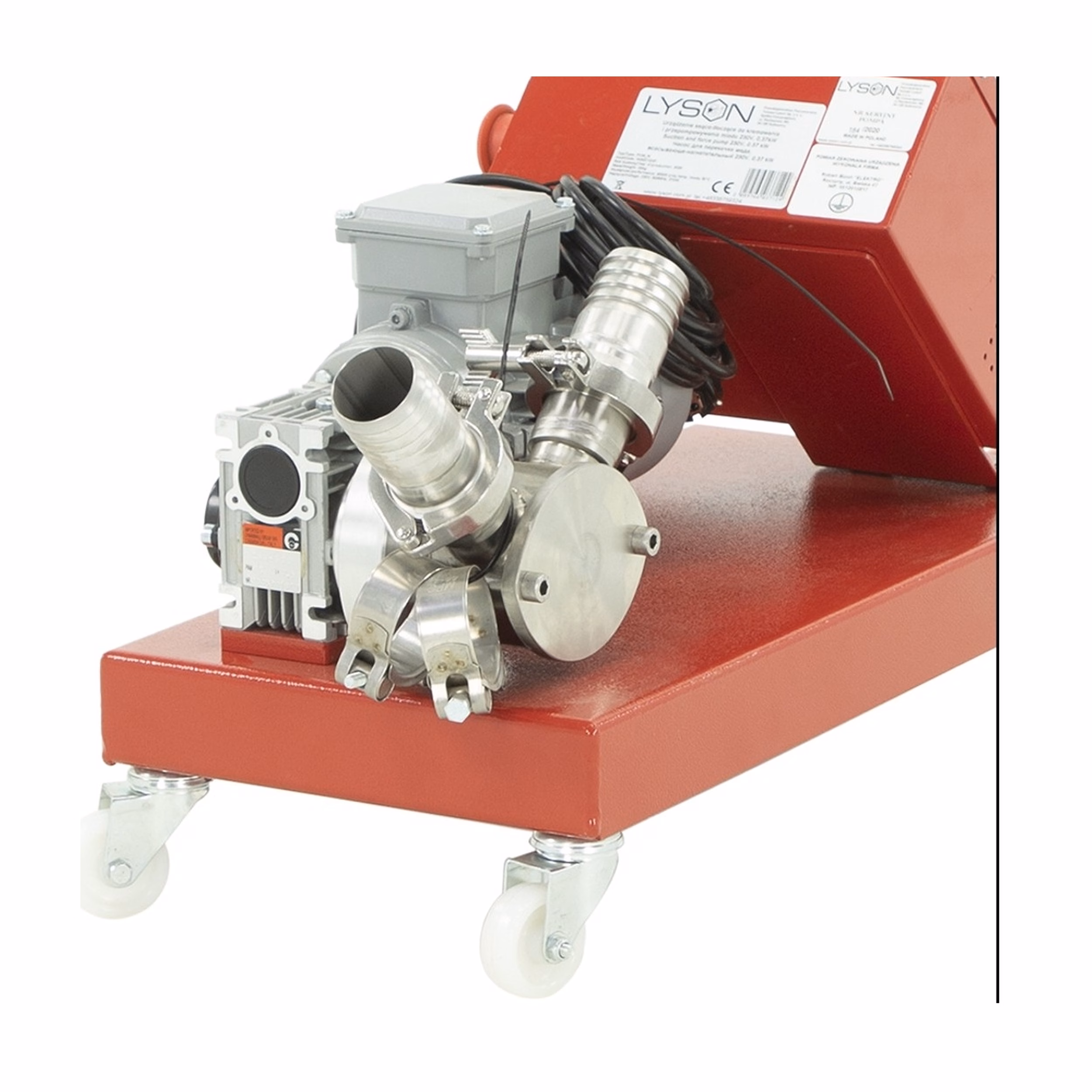 Lyson Honigpumpe mobil 230 V, 0,37 kW mit Frequenzumrichter – Pumpenmodul und Anschlüsse