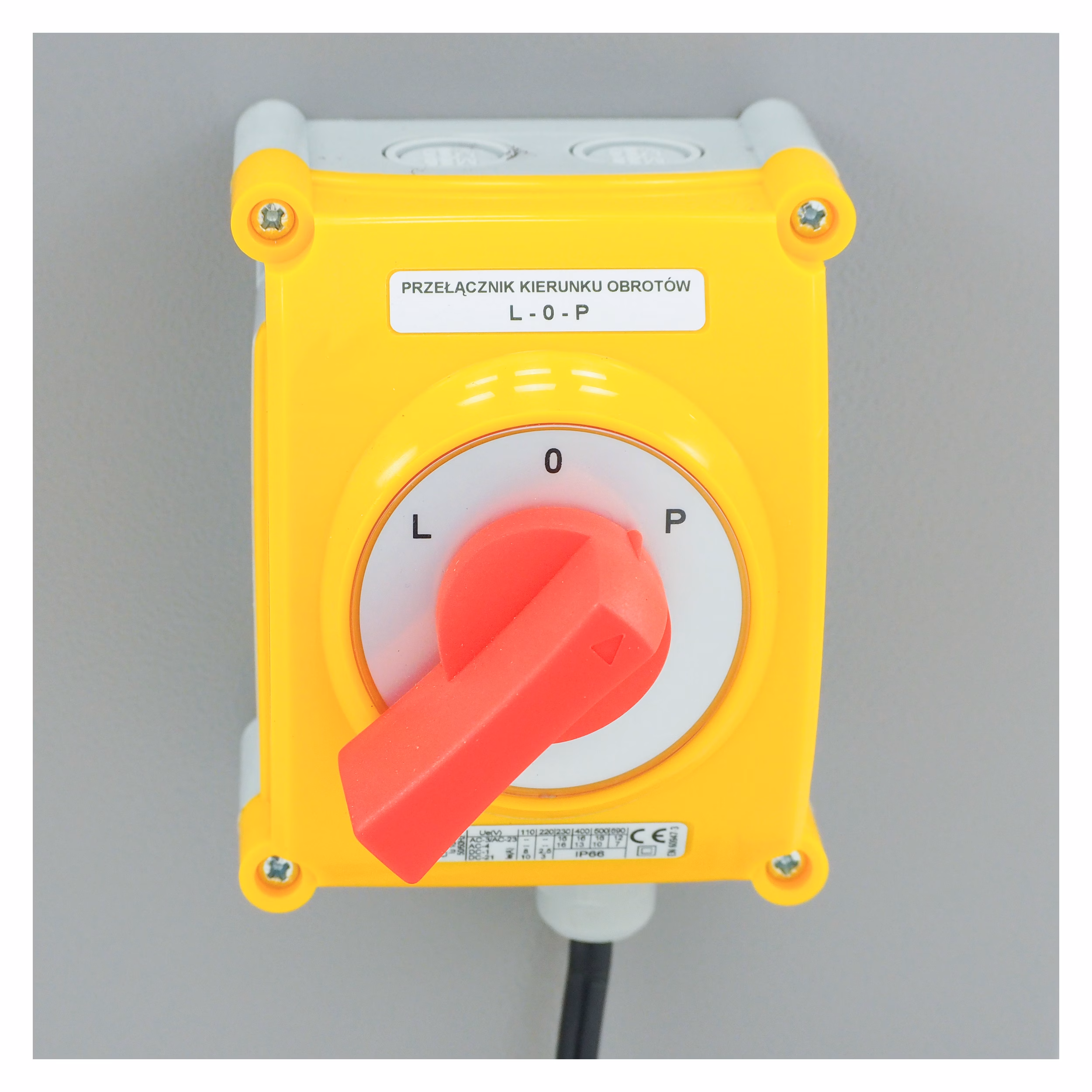 Lyson OPTIMA Deckelwachspresse 400 V L-0-P-Schalter Detail