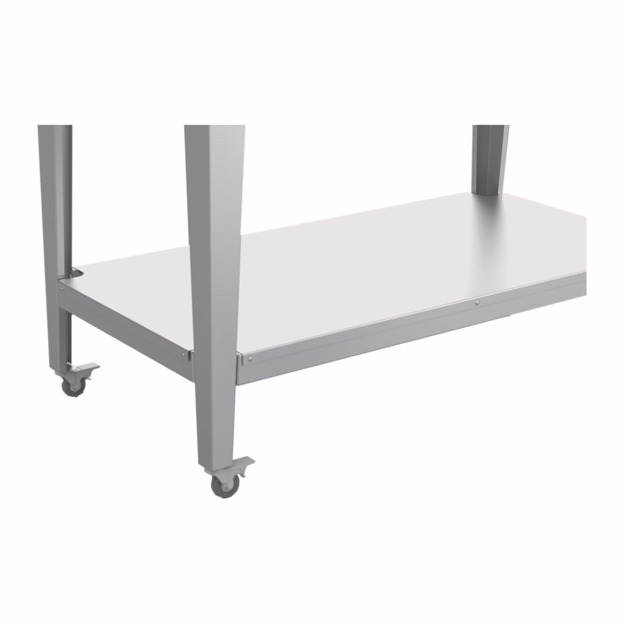 Lyson Edelstahl-Arbeitstisch mobil mit Ablage, 1200 mm – W929 – Ansicht 3