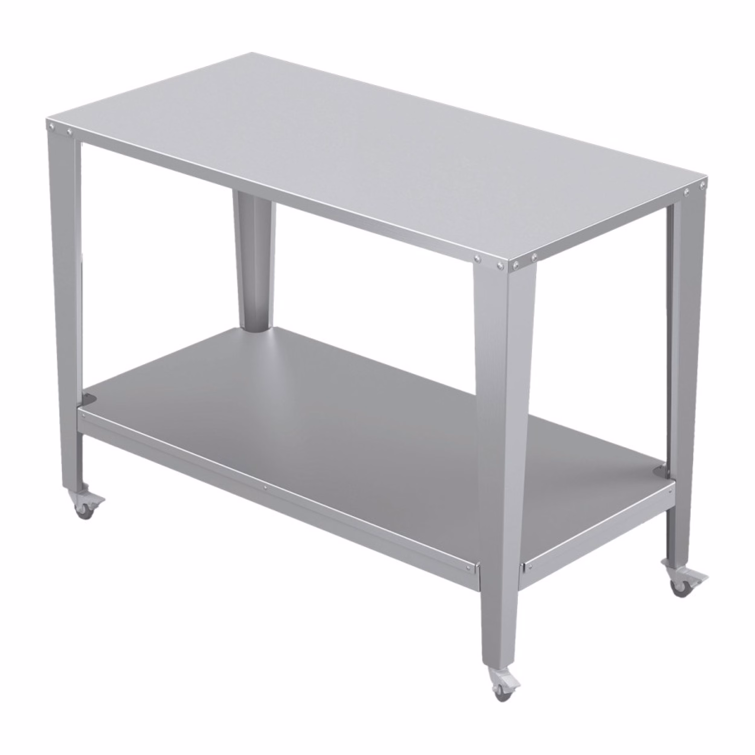 Lyson Edelstahl-Arbeitstisch mobil mit Ablage, 1200 mm – W929 – Ansicht 2
